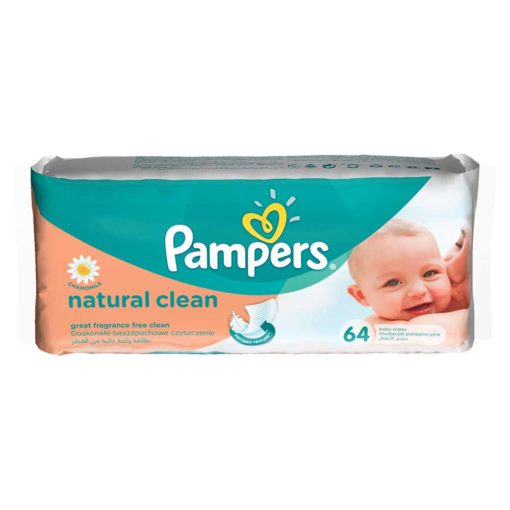 PAMPERS WIPES NATUR  CLEAN 64 