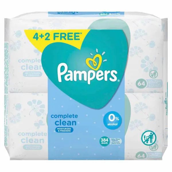 PAMPERS WIPES REFILL 2X64 