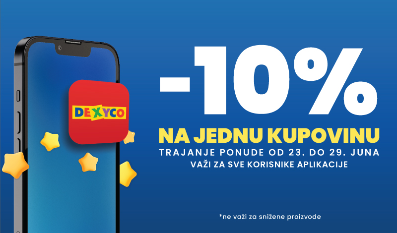 10% POPUSTA NE JEDNU KUPOVINU PUTEM APLIKACIJE