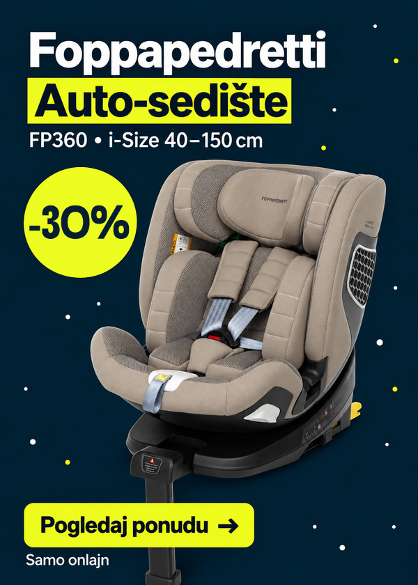 Foppapedretti auto-sedište FP360 i-Size 40–150 cm — 30% popusta, samo onlajn. Pogledaj ponudu.