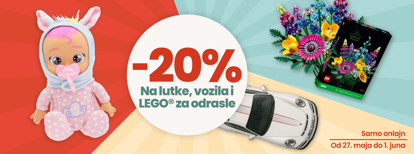 - 20% na lutke,vozila, Lego adults 