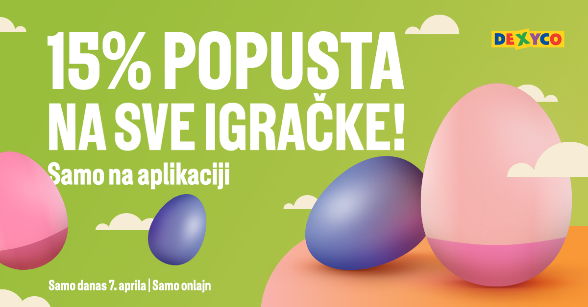 15% popusta na sve igračke - samo u aplikaciji