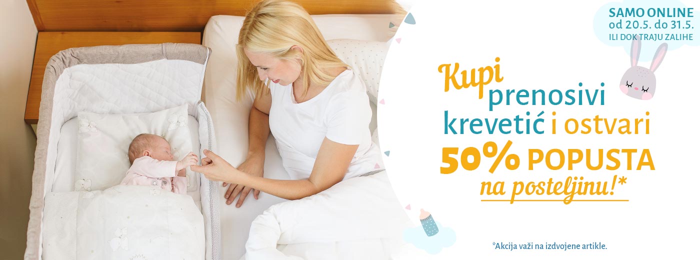 Prenosivi krevetić + posteljina 50% popusta