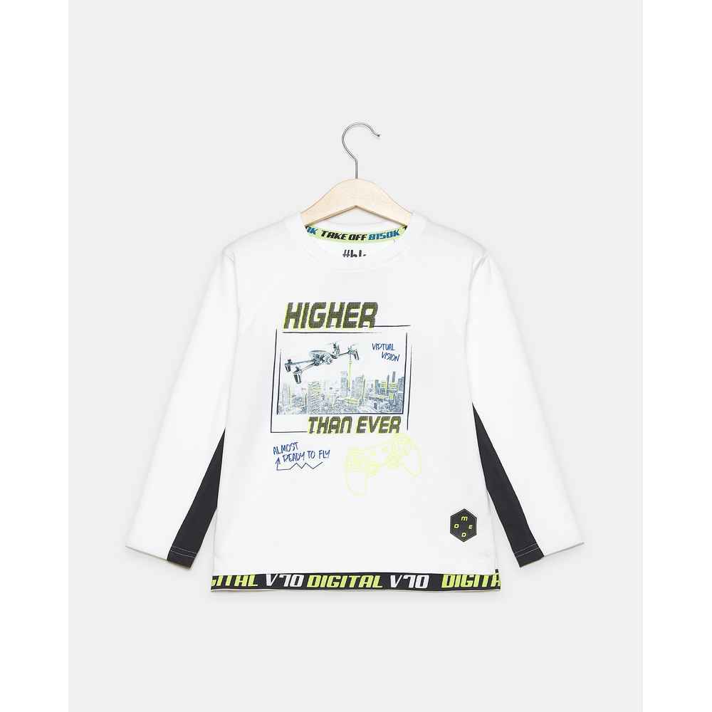BLUKIDS MAJICA DUG RUKAV T-SHIRT L/S WHITE FITNESS