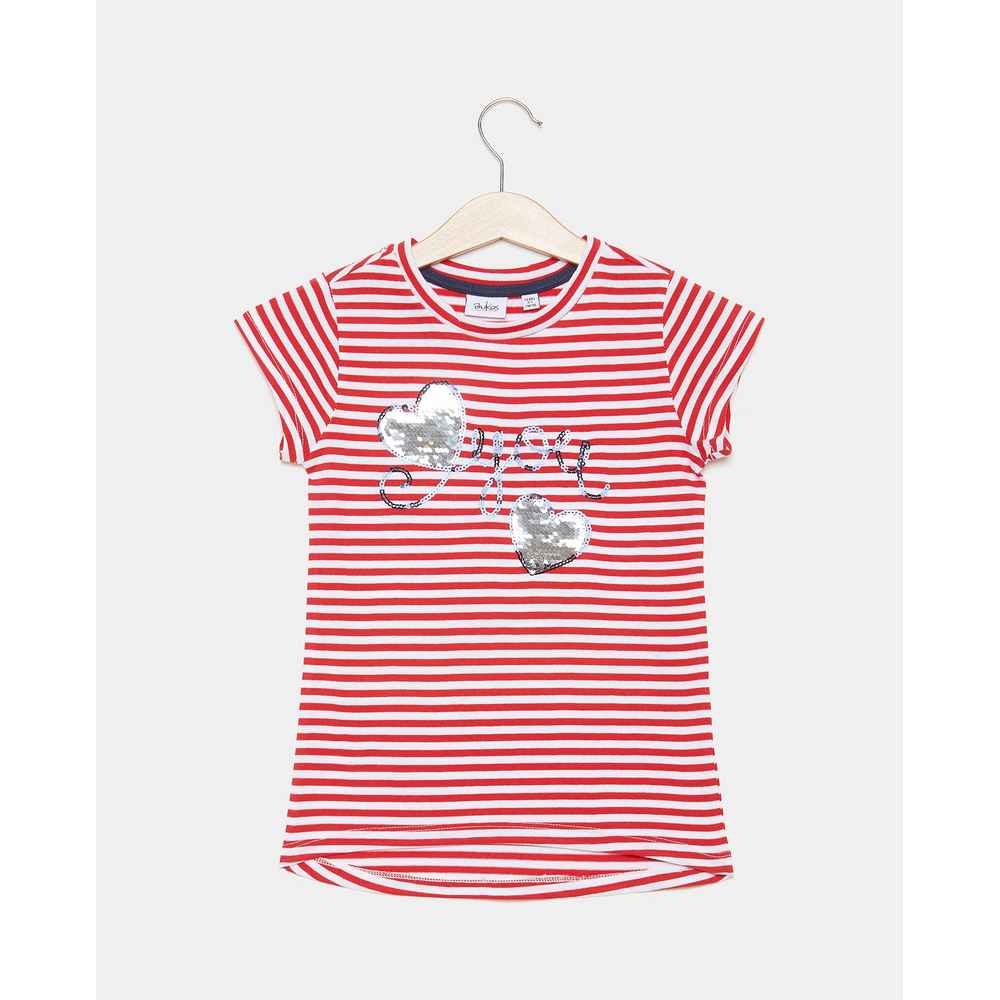 BLUKIDS MAJICA KRATAK RUKAV T-SHIRT S/S Y/D STRIPES RED/WHIT