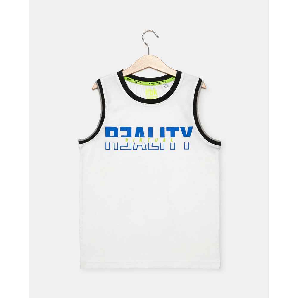 BLUKIDS MAJICA BEZ RUKAVA TANK TOP WHITE FITNESS 