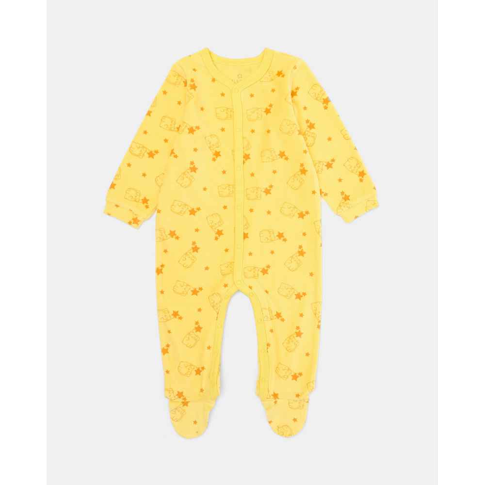 BLUKIDS ZEKA BOY VELOUR ROMPER GOLDFINCH