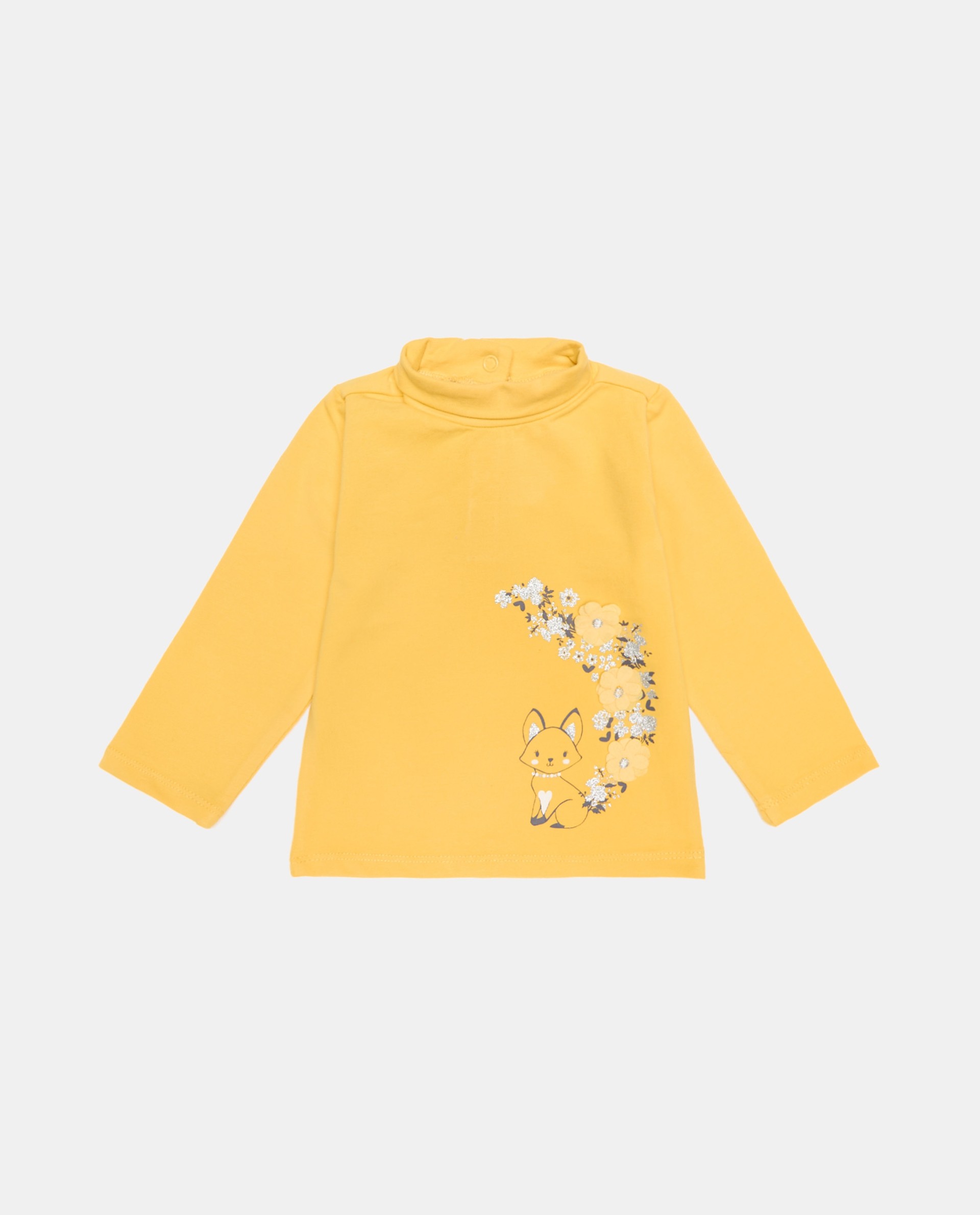 BLUKIDS MAJICA DUG RUKAV HIGH NECK W/APPLICATION YOLK YELLOW 