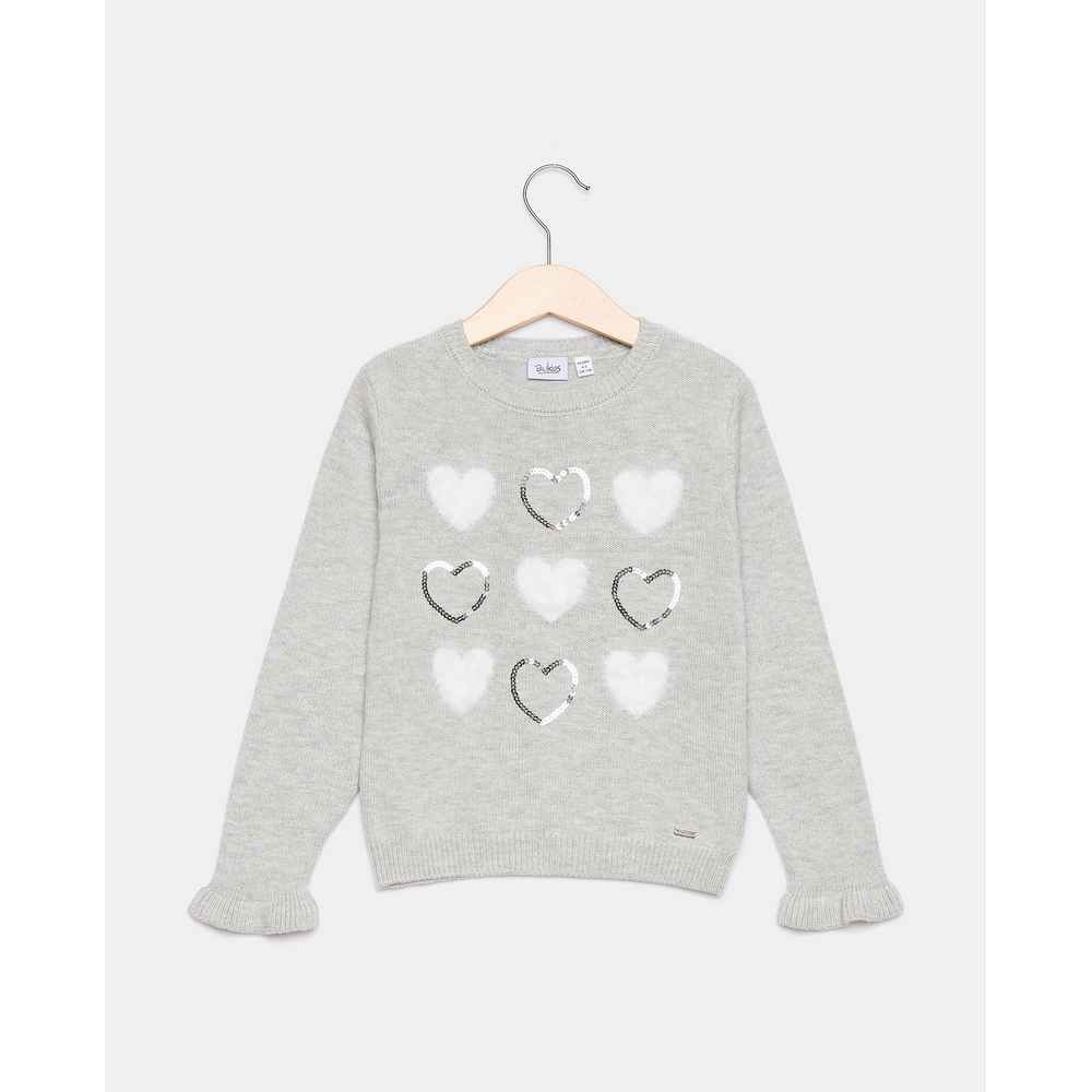 BLUKIDS DZEMPER JUMPER LIGHT GREY MELANGE