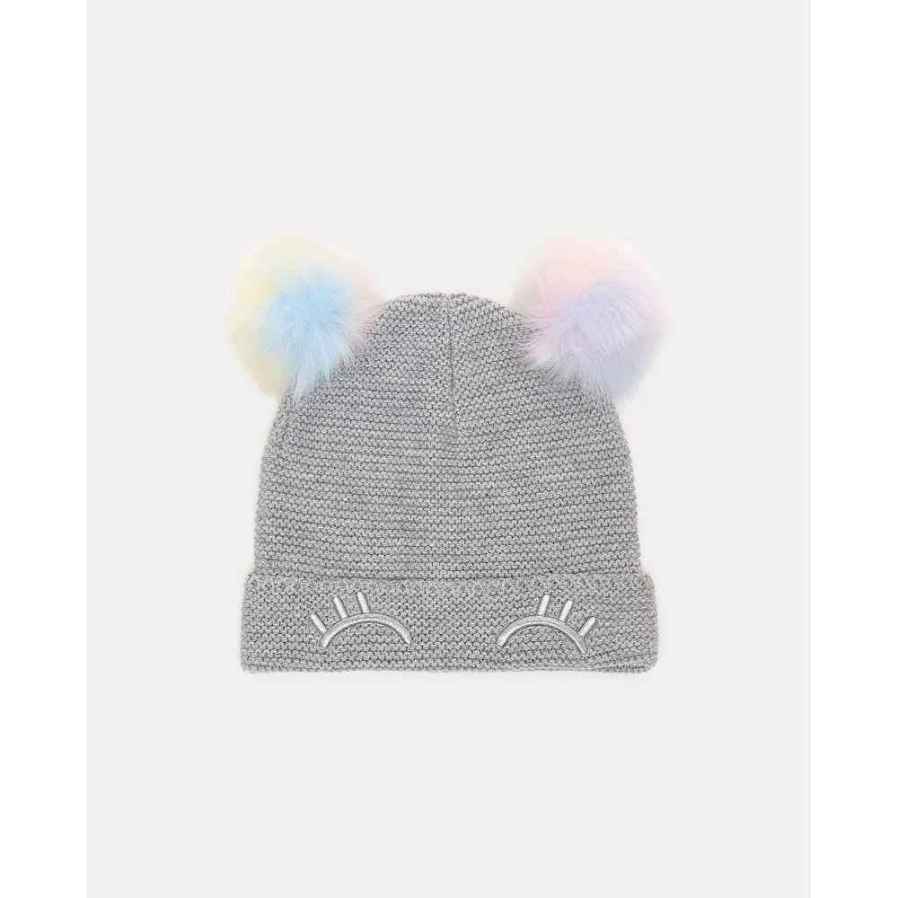BLUKIDS KAPA HAT PONPON RAINBOW GREY MELANGE
