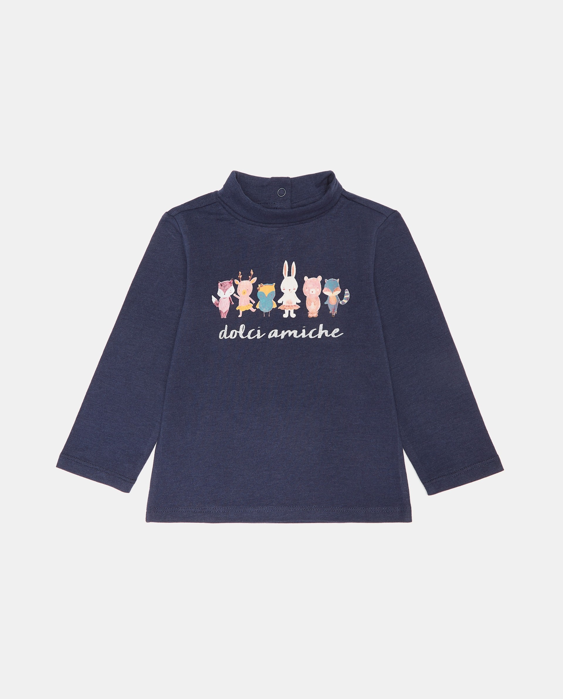 BLUKIDS MAJICA DUG RUKAV HIGH NECK BLUE MELANGE 