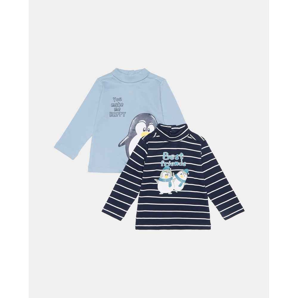 BLUKIDS MAJICA DUG RUKAV TSHIRT BIPACK DUSTY BLUE 