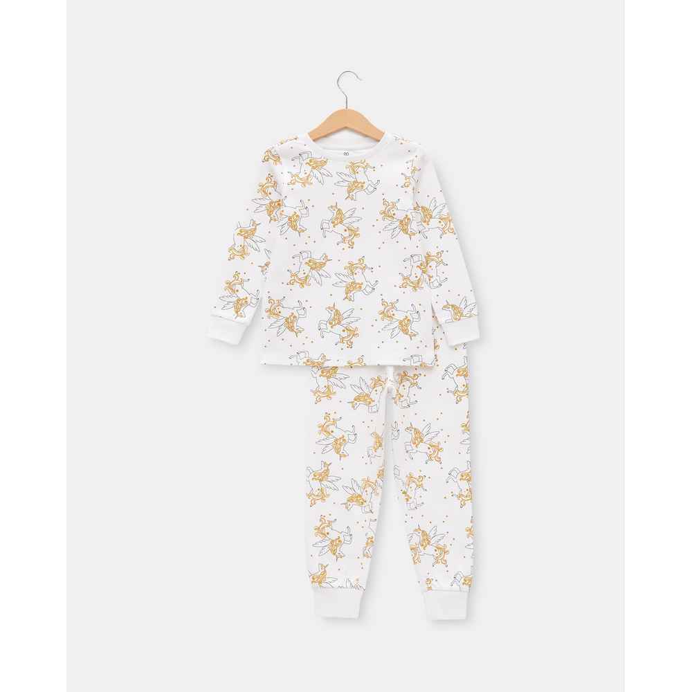 BLUKIDS PIDZAMA PYJAMAS 2/8 YRS BRIGHT WHITE 
