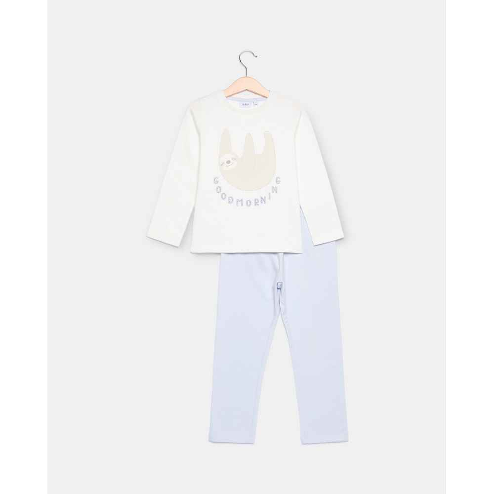 BLUKIDS PIDZAMA PYJAMAS FLEECE 2/8 SILVER PEONY 