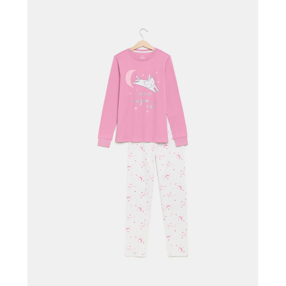 BLUKIDS PIDZAMA WHITE/PINK 