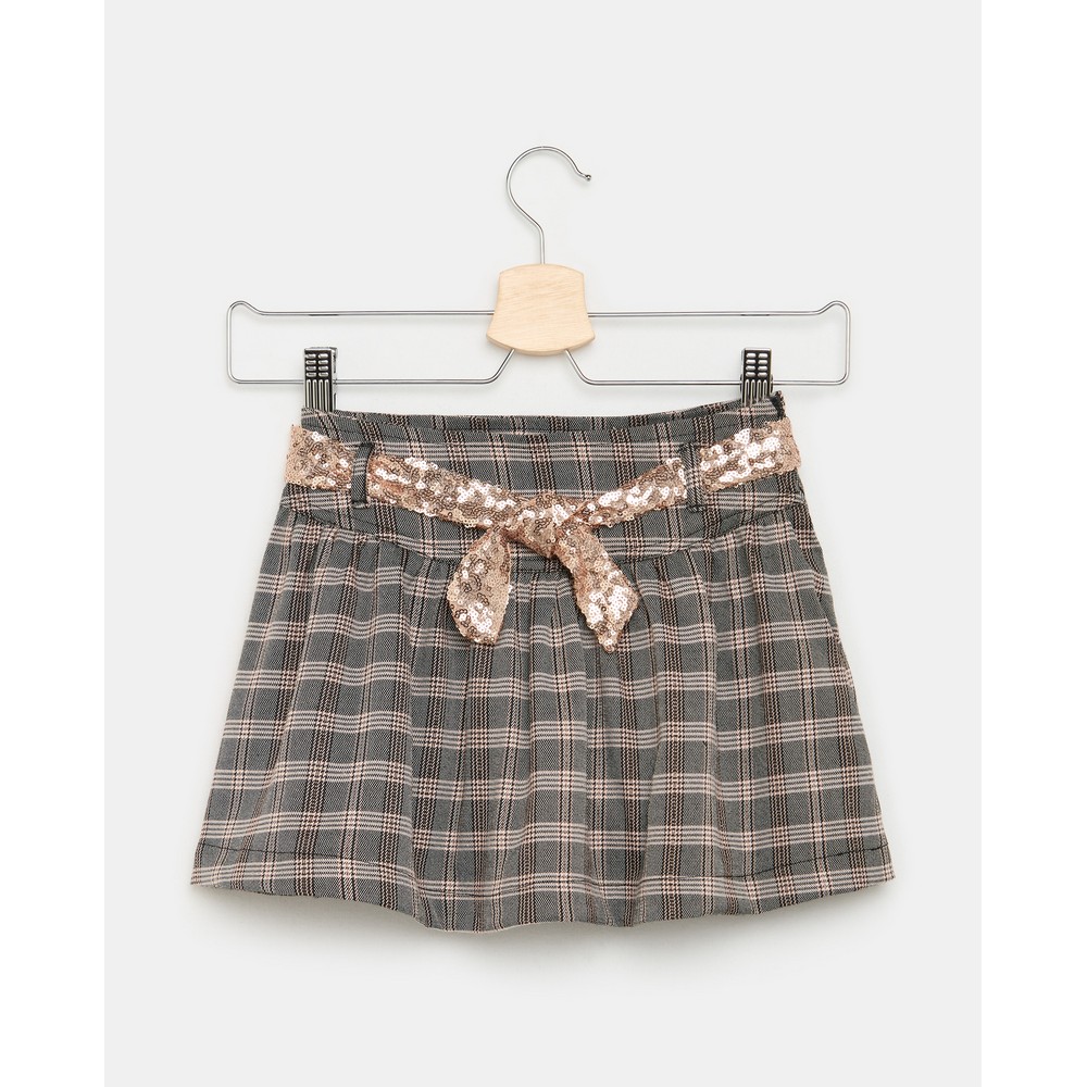 BLUKIDS SUKNJA GREY/PINK CHECK 