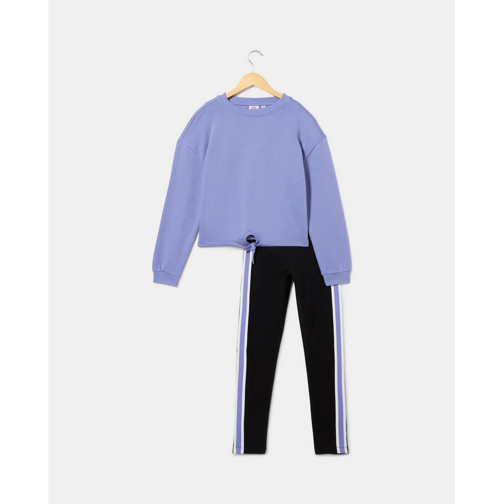 BLUKIDS MAJICA DUG RUKAV I HELANKE DEEP PERIWINKLE 