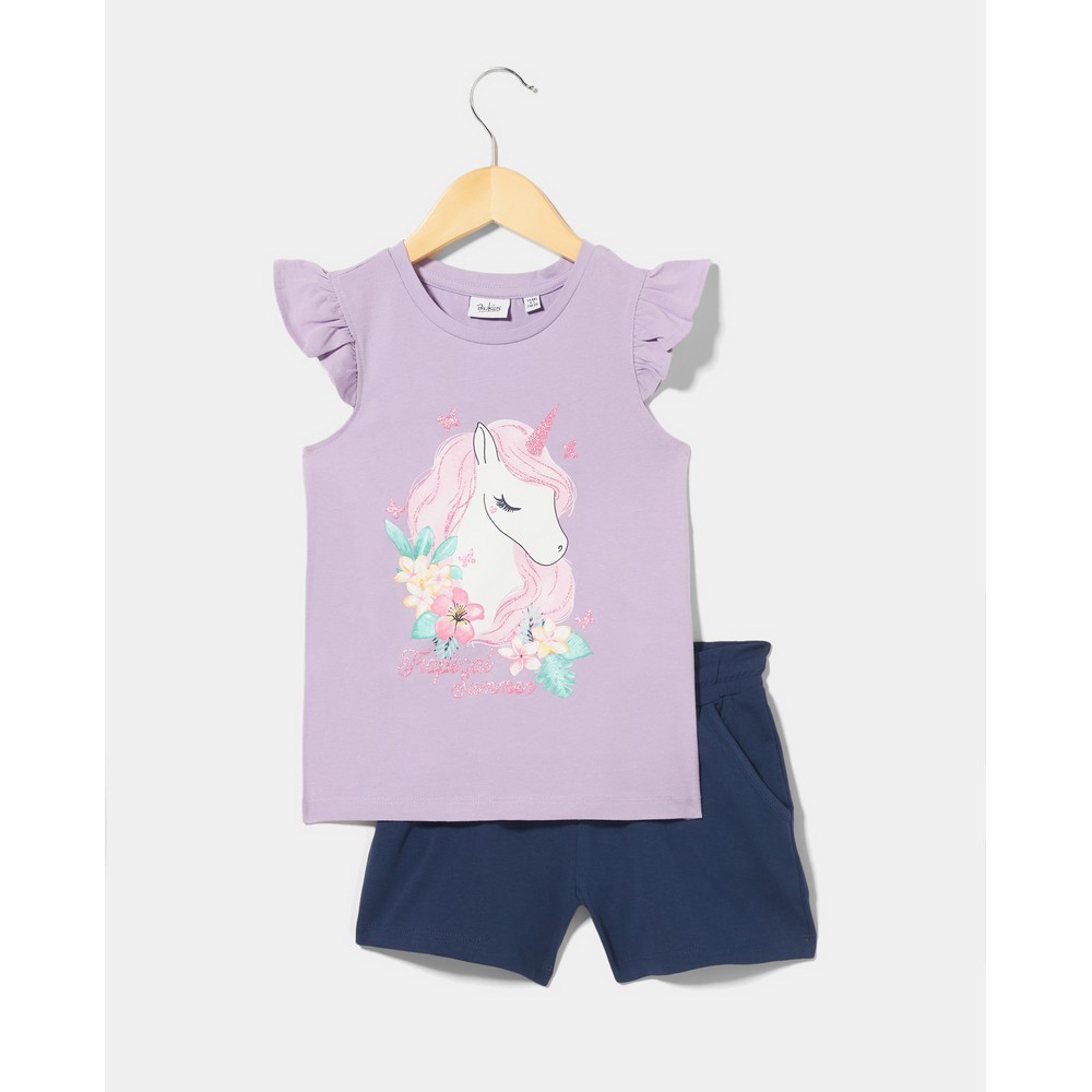 BLUKIDS MAJICA BEZ RUKAVA I SORTS LILAC BREEZE