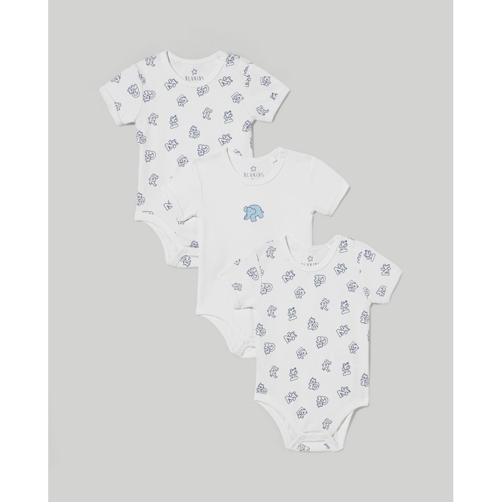 BLUKIDS BODI KRATAK RUKAV BRILLIANT WHITE3 KOM