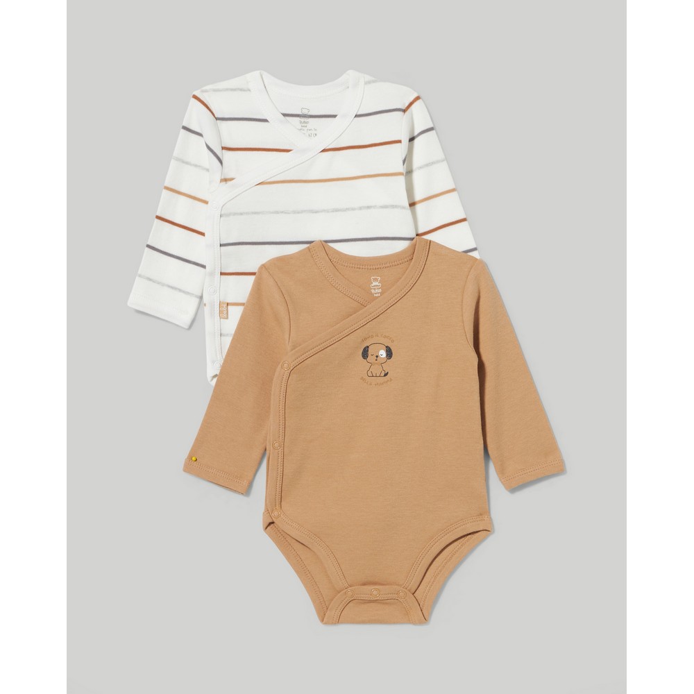 BLUKIDS BODI DUG RUKAV BEIGE MELANGE2 KOM 