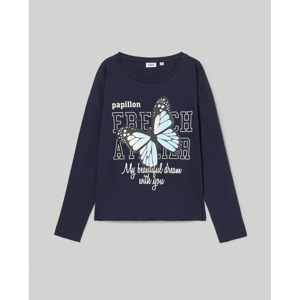 BLUKIDS MAJICA DUG RUKAV INSIGNIA BLUE