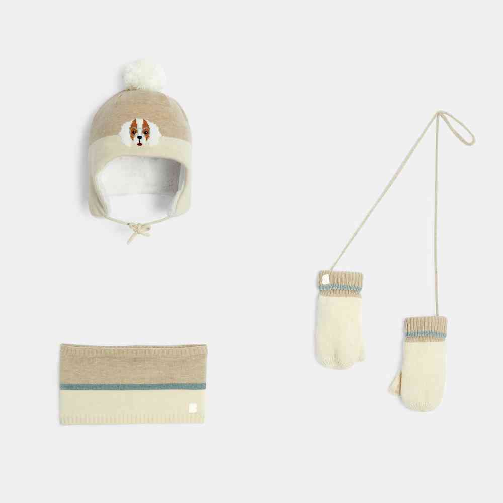 OBAIBI SET KAPA, SAL, RUKAVICE MOUFFLETTE 