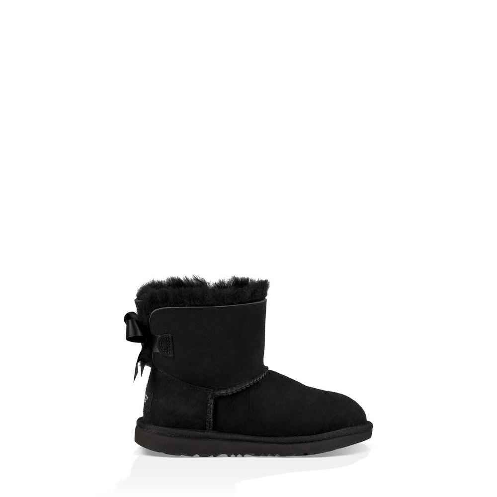 UGG CIZME MINI BAILEY BOW BLACK-BLK 