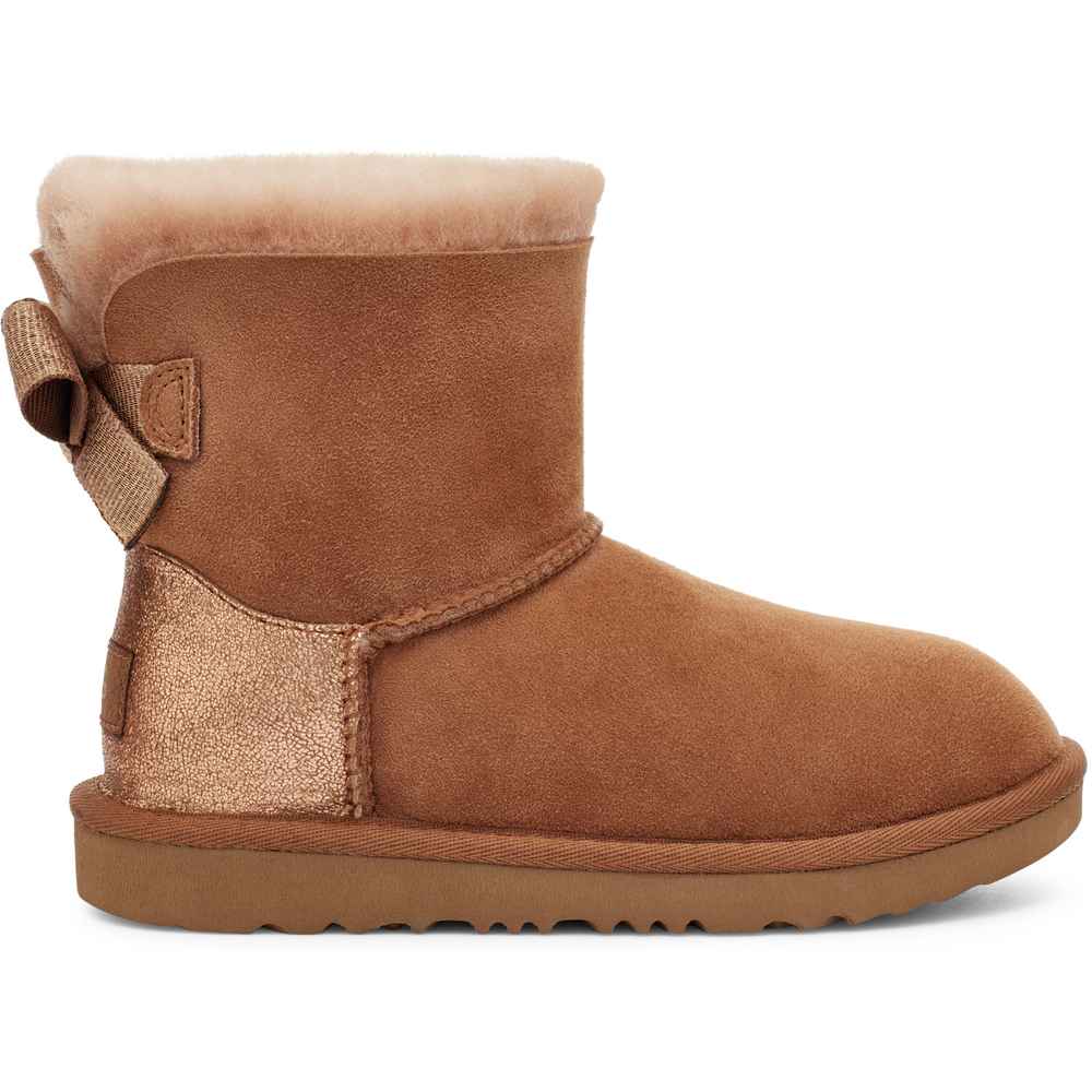 UGG CIZME MINI BAILEY BOW CHESTNUT-CHE 