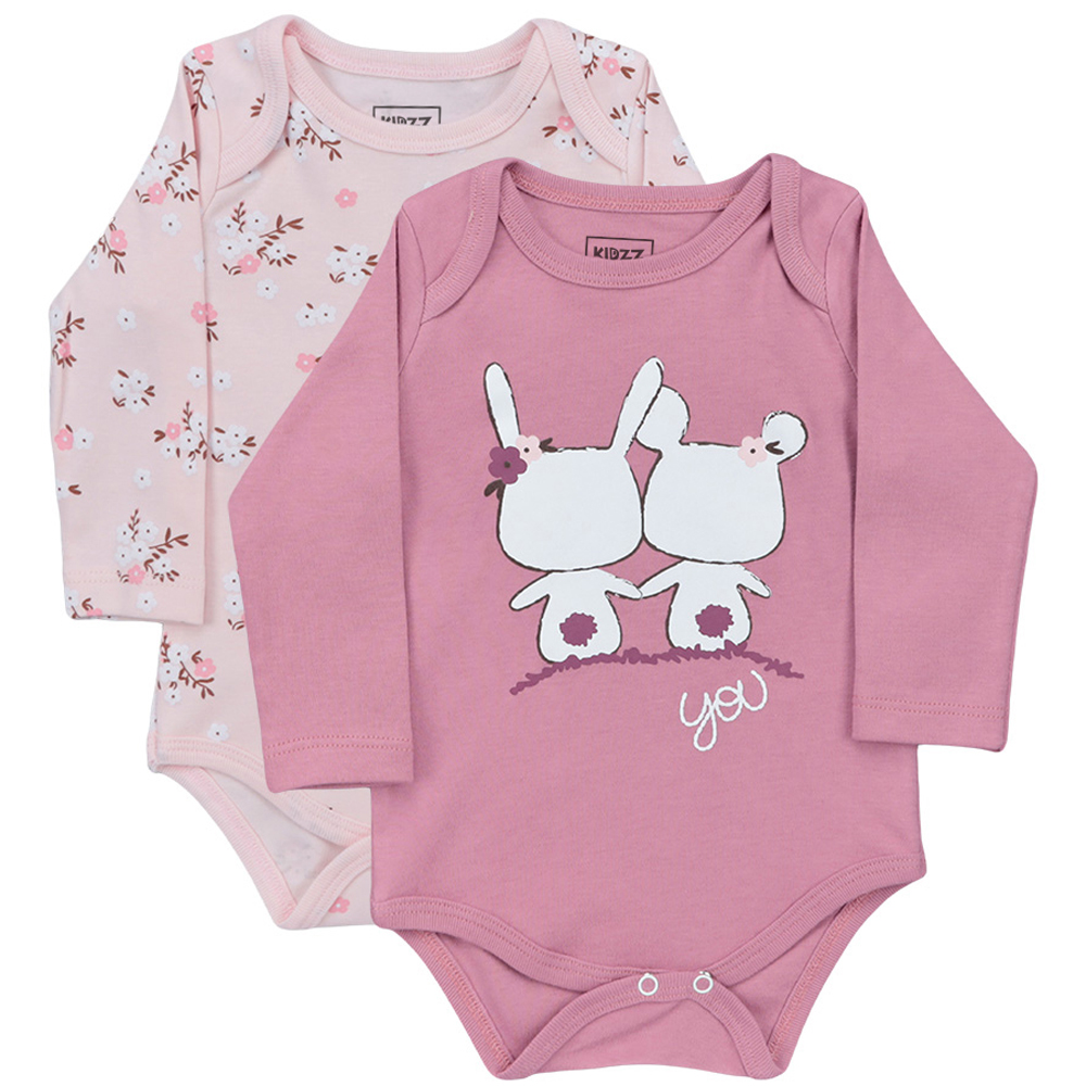 KIDZZ BODI DUG RUKAV PINK 2KOM