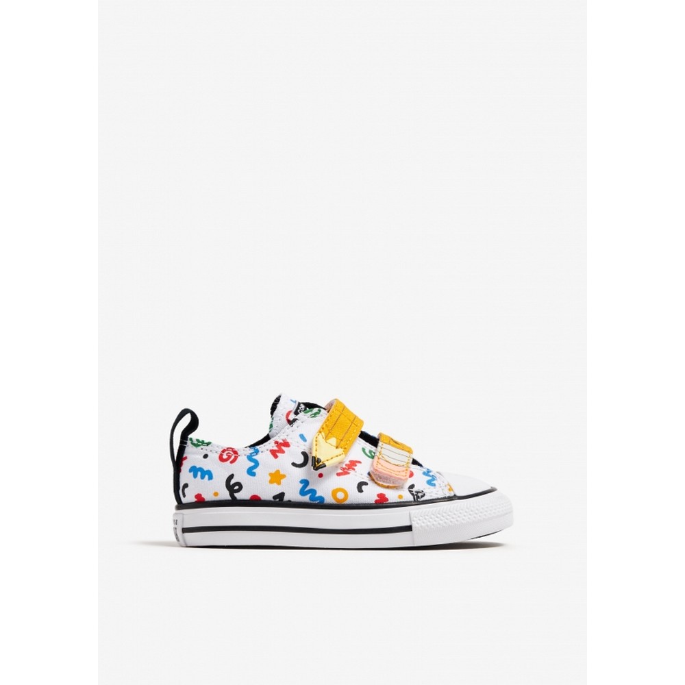 CONVERSE PATIKE CHUCK TAYLOR ALL STAR EASY ON DOODLES - WHITE/YELLOW/BLACK 