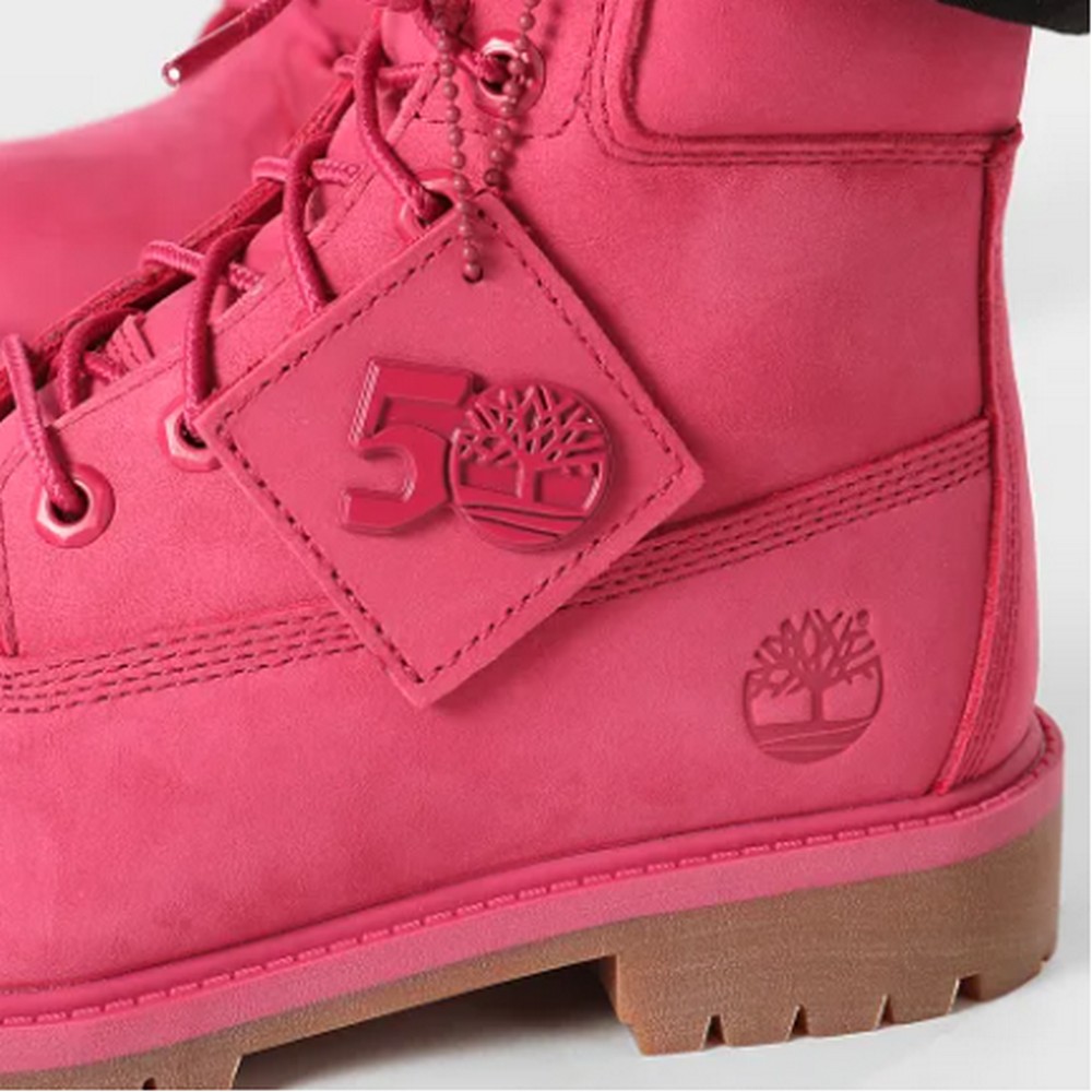 TIMBERLAND CIZME 6 IN PREMIUM WP BOOT DARK PINK NUBUCK 