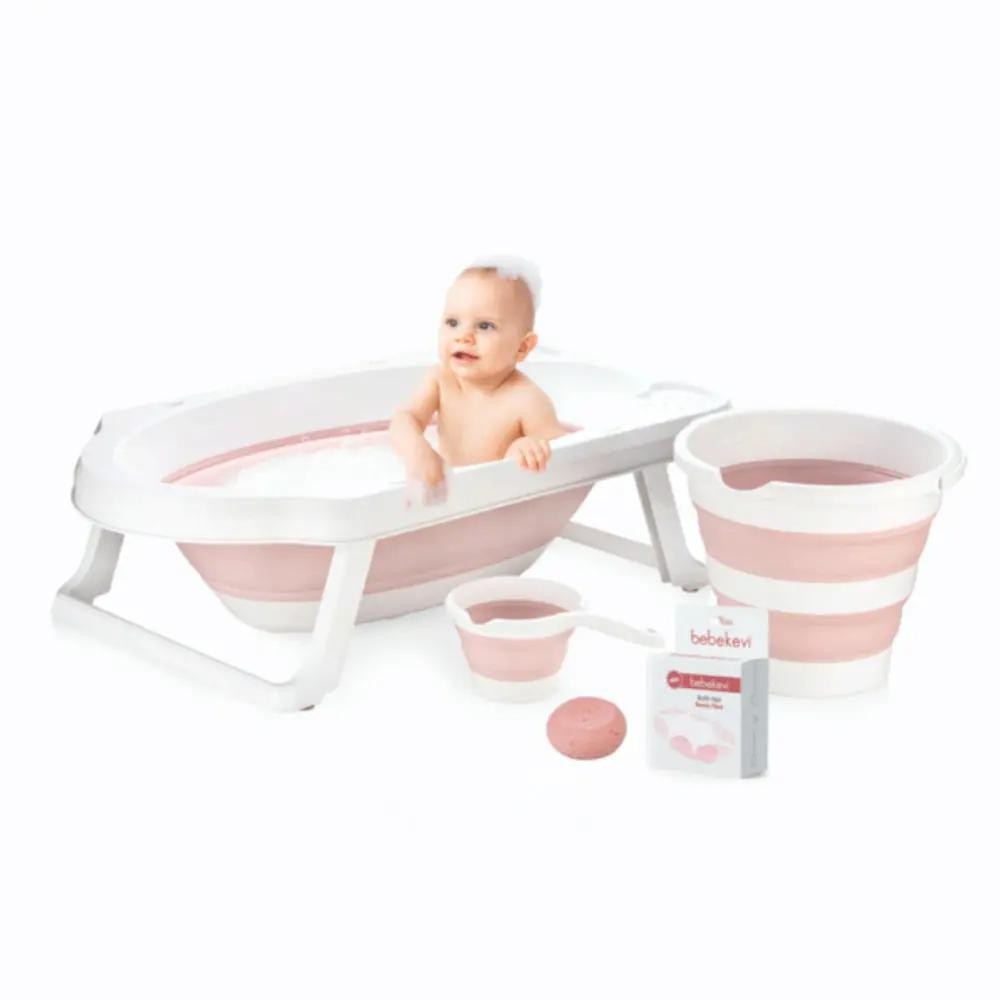 BEBEKEVI SKLOPIVI SET ZA KUPANJE 5 DELOVA PINK 