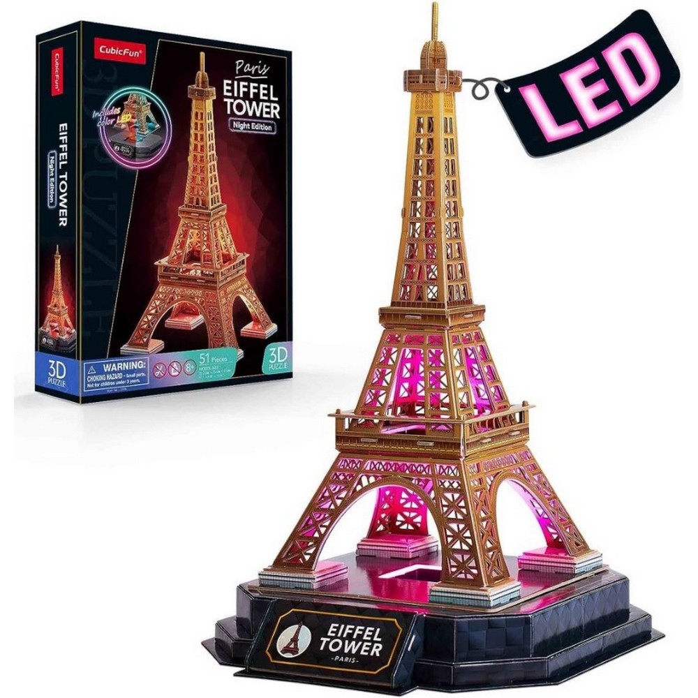 CUBIC FUN PUZZLE EIFFEL TOWER NIGHT EDITION L534H 