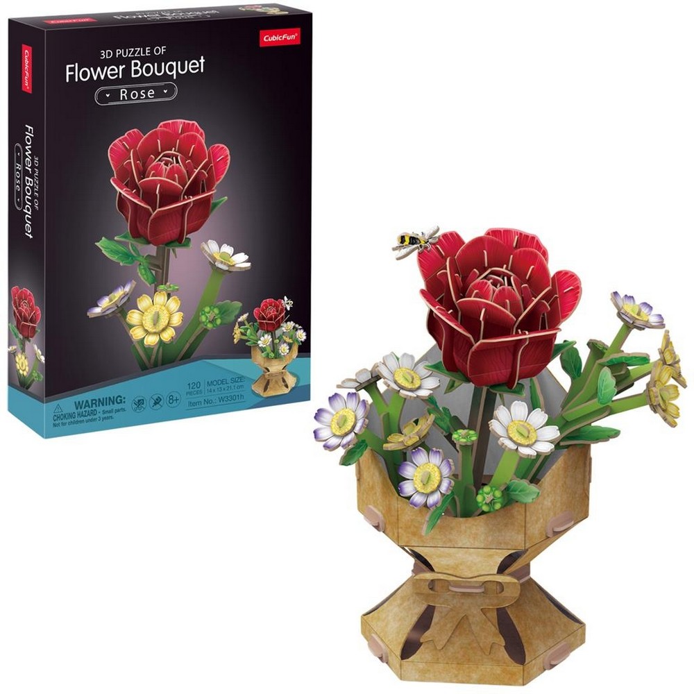 CUBIC FUN PUZZLE FLOWER BOUQUET - ROSE W3301H 
