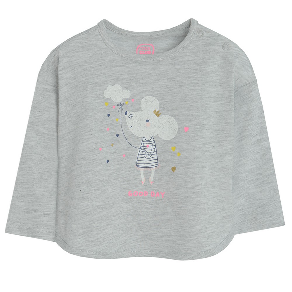 COOL CLUB MAJICA DUG RUKAV GREY MELANGE
