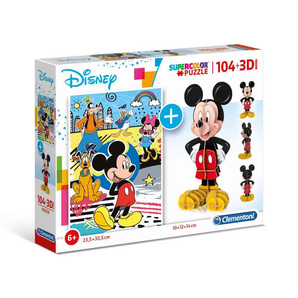 CLEMENTONI PUZZLE MICKEY 104 + 3D MODEL
