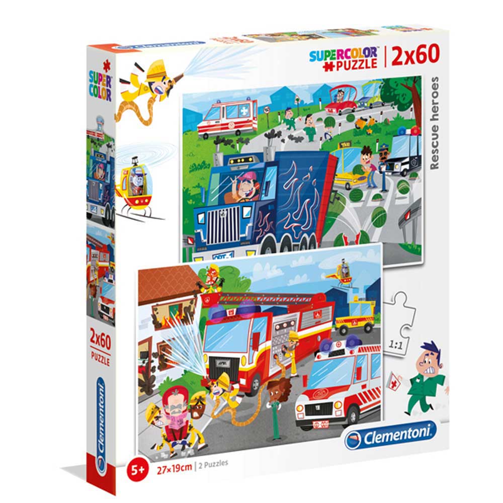 CLEMENTONI PUZZLE 2X60 RESCUE HEROES