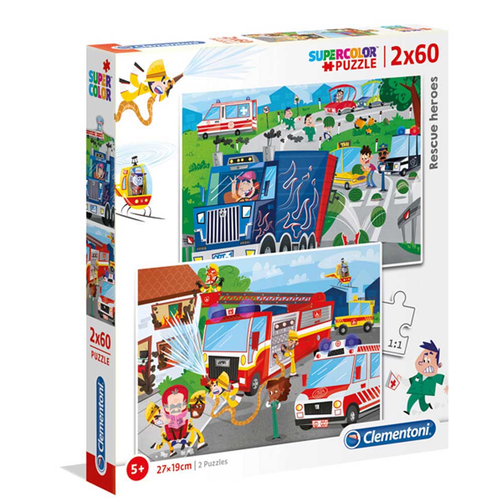 CLEMENTONI PUZZLE 2X60 RESCUE HEROES 