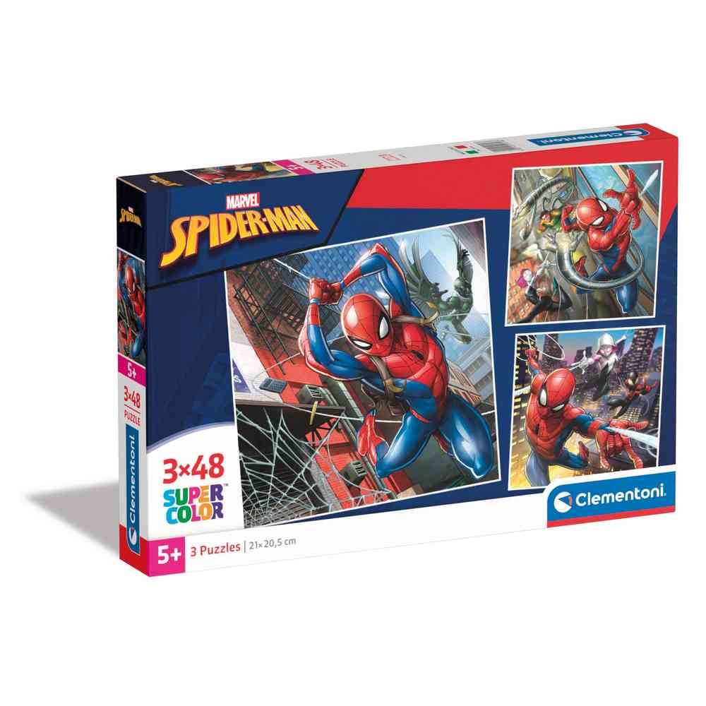 CLEMENTONI PUZZLE 3X48 SQUARE MARVEL SPIDERMAN 