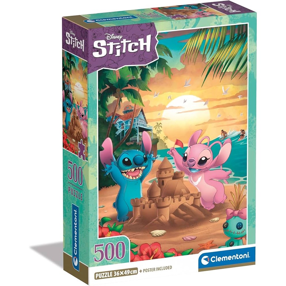 CLEMENTONI PUZZLE 500 DISNEY STITCH COMPACT BOX 