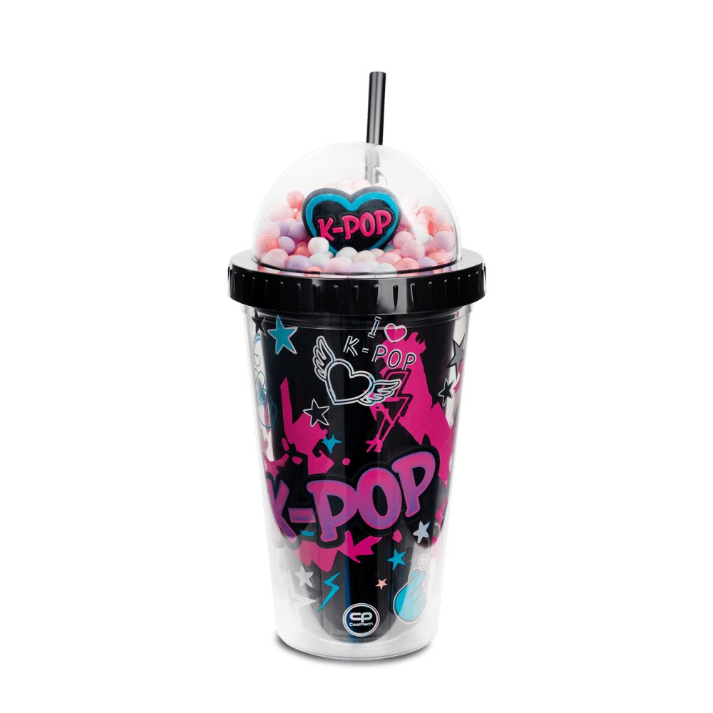 COOLPACK K-POP ČAŠA SA SLAMČICOM BLACK 