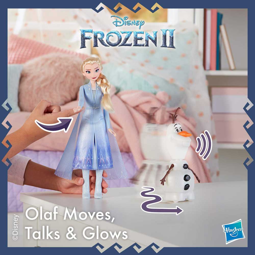 FROZEN 2 OLAF ELSA TALK   GLOW FIGURE 