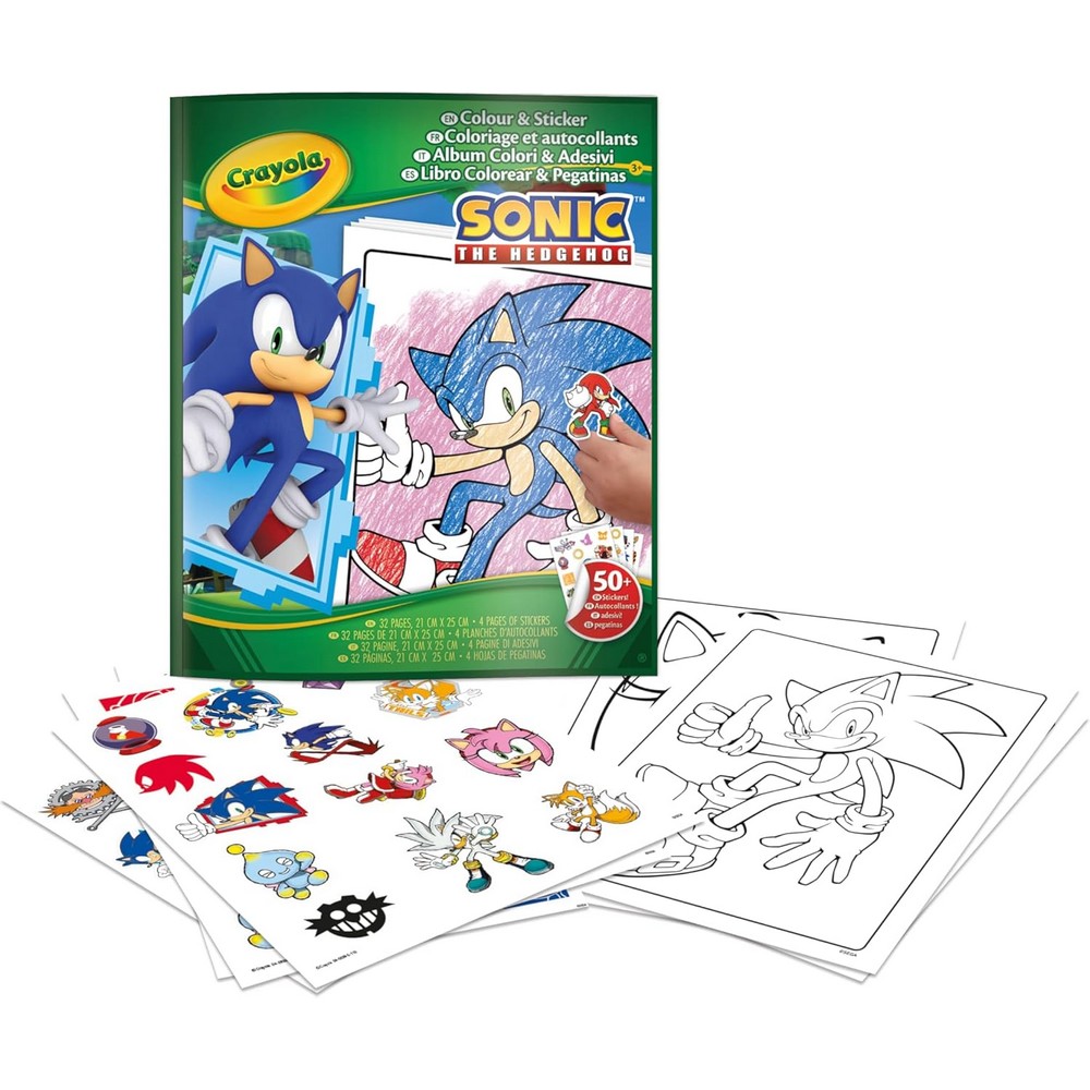 CRAYOLA SET STIKERI I ŠABLONI ZA CRTANJE  SONIC 