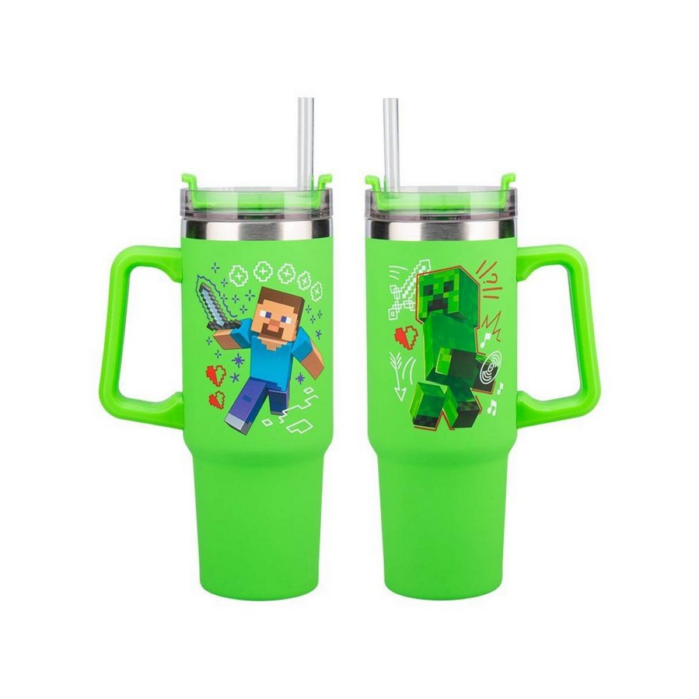 TERMOS ŠOLJA PALADONE MINECRAFT - STEVE AND CREEPER - GREEN TRAVEL MUG 