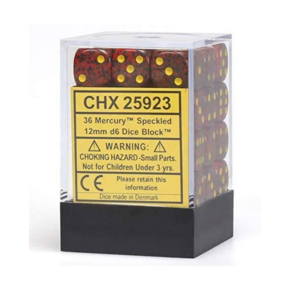 KOCKICE CHESSEX - SPECKLED - MERCURY - DICE BLOCK (36) 12MM 