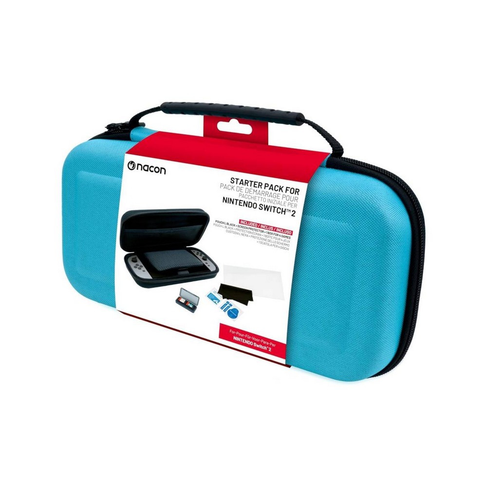 NACON SWITCH 2 STARTER PACK BLUE - (POUCH, SCREEN PROTECTOR, BOX FOR 4 GAMES) 