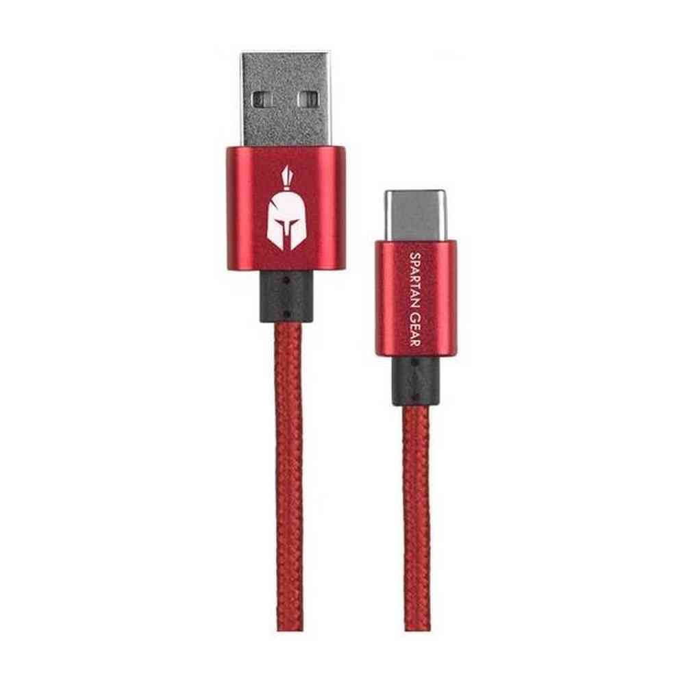 SPARTAN GEAR DOUBLE SIDED CHARGING CABLE - TYPE C - RED