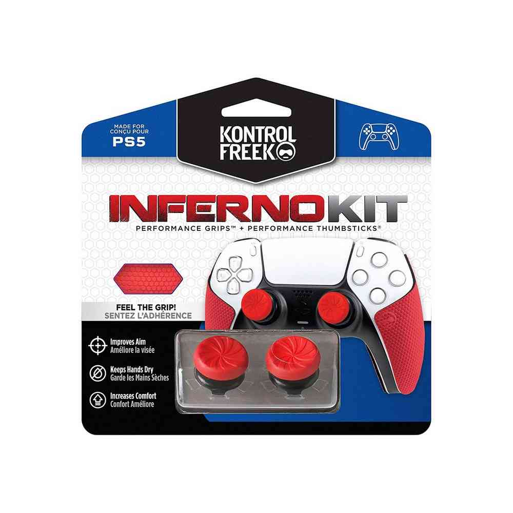 KONTROLFREEK INFERNO KIT - PERFORMANCE GRIPS & PERFORMANCE THUMBSTICKS PLAYSTATI 