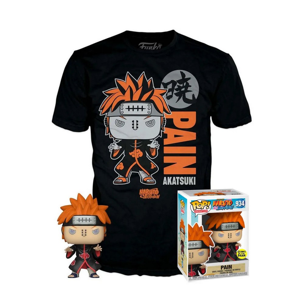 SET BOBBLE FIGURE ANIME - NARUTO SHIPPUDEN POP! & TEE - PAIN - XL 