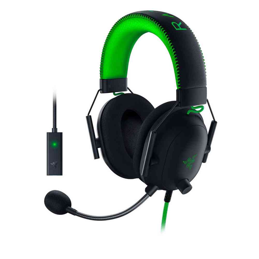 SLUSALICE RAZER BLACKSHARK V2 + USB SOUND CARD - GREEN 